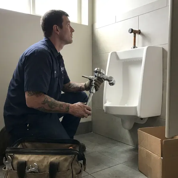 Professional urinal installation, Fargo, ND
