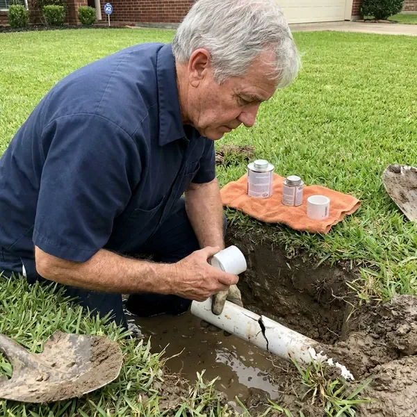 Local water line repair by HPN Plumbing, Fargo, ND